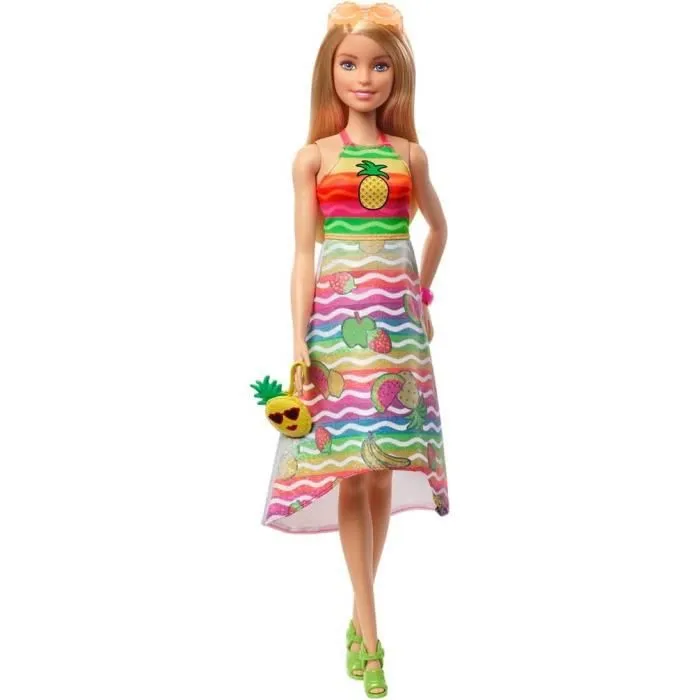 Jouet Poupee - Poupée Surprise Fruitée Blonde Un Pinceau Deux Tenues À Colorier Enfant Gbx18-1