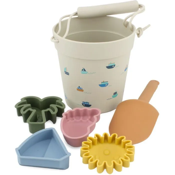 Seau de plage - Ulysse - La Mer - Silicone - 6 accessoires - Certifié sans BPA-1