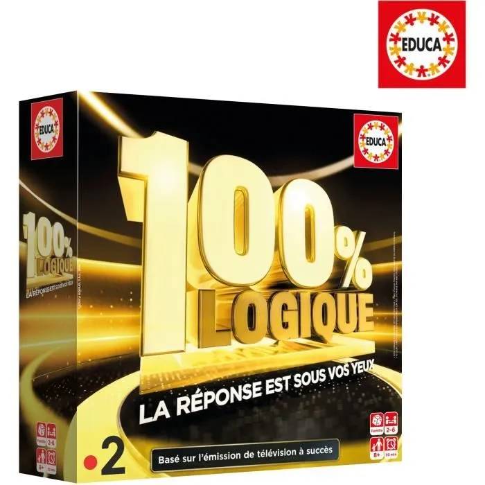 100% Logique La Réponse est sous vos yeux, Jeu de société, Adapté de l'émission TV, dès 8 ans, Educa-0