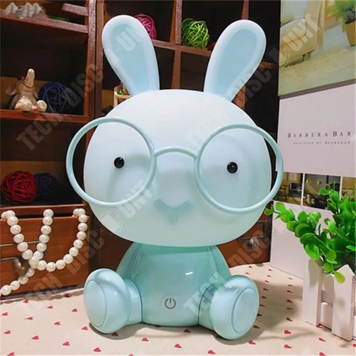 TD® Veilleuse en forme lapin LED nuit lampe de noël cadeau chevet décor-Bleu-0