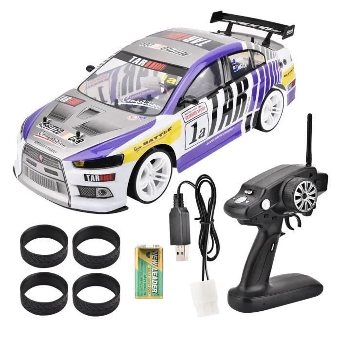 Bebeboutik Voiture telecommandee de Course PIMPIMSKY Modele de derive RC 1 10 Deux Piles 70 km h