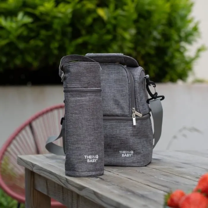 Porte biberon THERMOBABY - isotherme - gris chiné-5