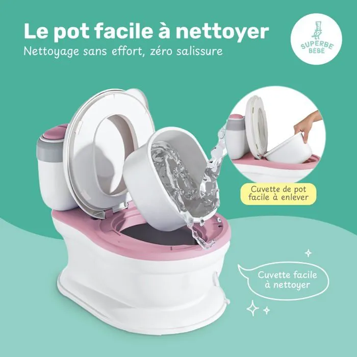 Pot Toilette Bébé Avec Son Pour Apprentissage De La Propreté - Toilette Bebe Et Enfant - Confortable,Anti Dérapant Avec Bruit De-2