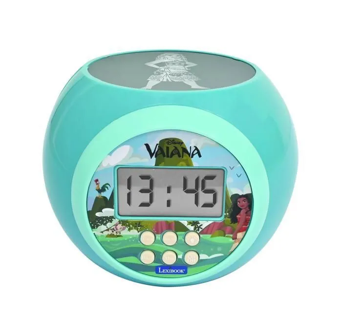 Réveil Projecteur - Vaiana - Projection au plafond - Veilleuse - Alarme avec snooze - Multicolore-1