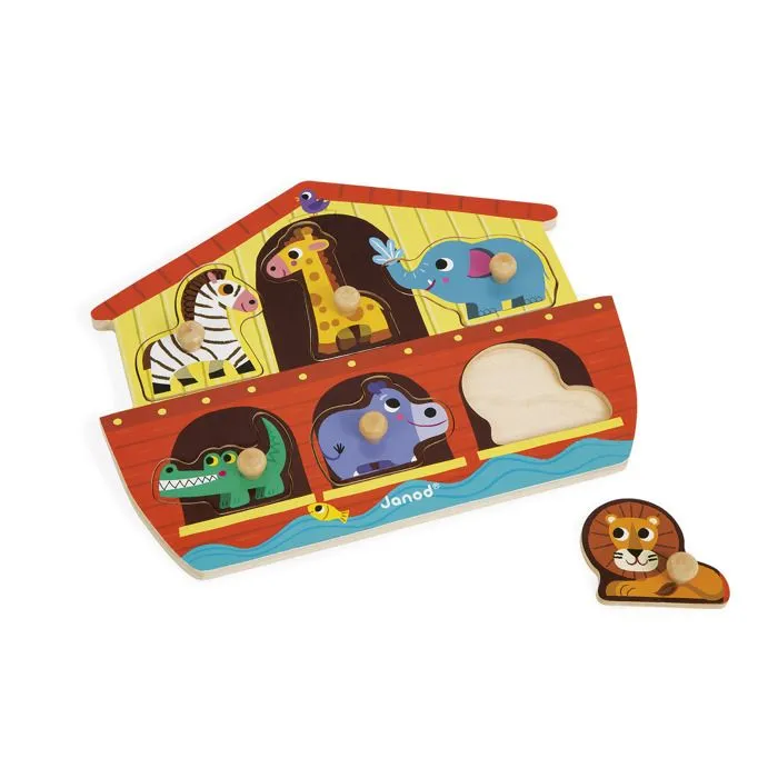 Puzzle encastrement en bois : Arche de Noé-1