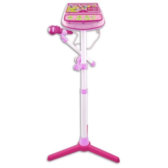 Jouet musical - BONTEMPI - Micro Connexion Mp3 - Effets sonores - 8 démos - Rose-0