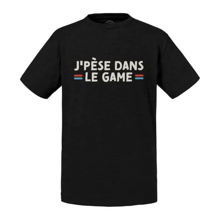 T-shirt Enfant Noir J'pèse dans le Game Humour Rap Jeux-Vidéo-0