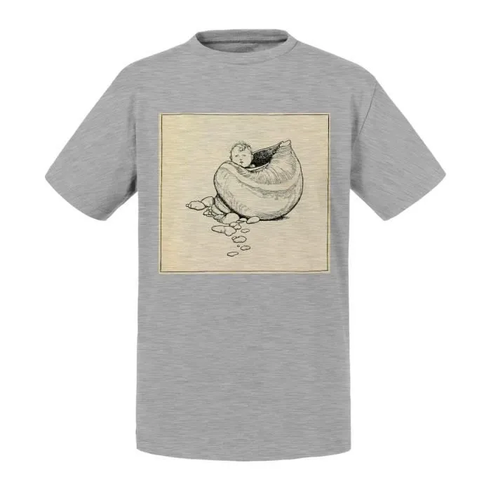 T-shirt Enfant Bleu Enfant Coquillage Illustration Conte Dessin-0