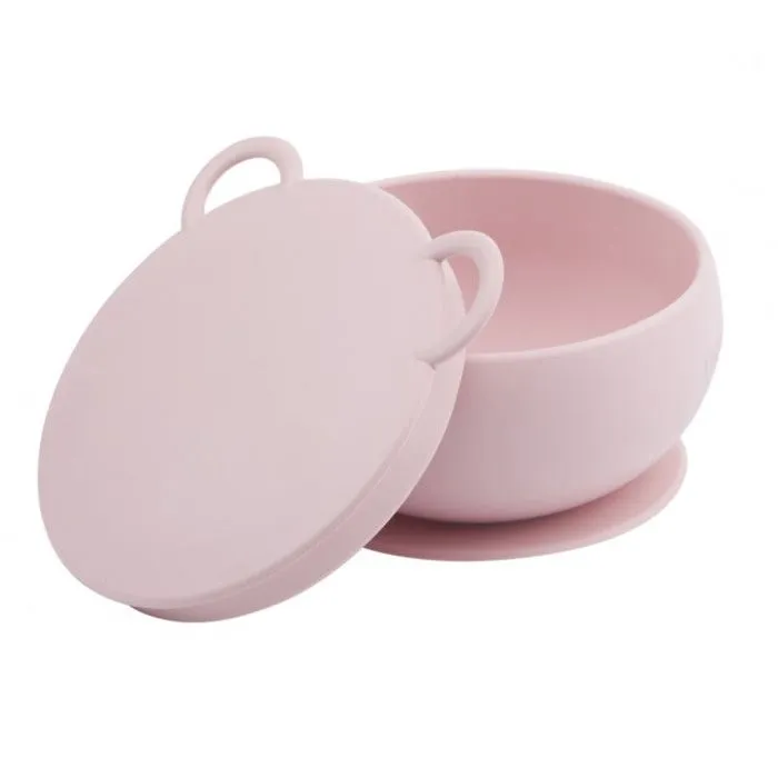 Bol bébé avec ventouse et couvercle en silicone-0