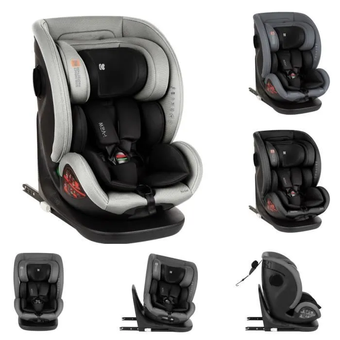 Kikkaboo Siège enfant i-View i-Size (40-150cm) Isofix Rotation à 360 degrés [gris clair]-0