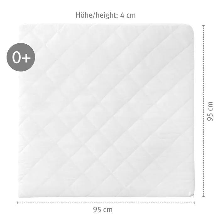 Matelas pour Parc Bébé ROBA - 100 x 100 cm - Déhoussable - Blanc-4