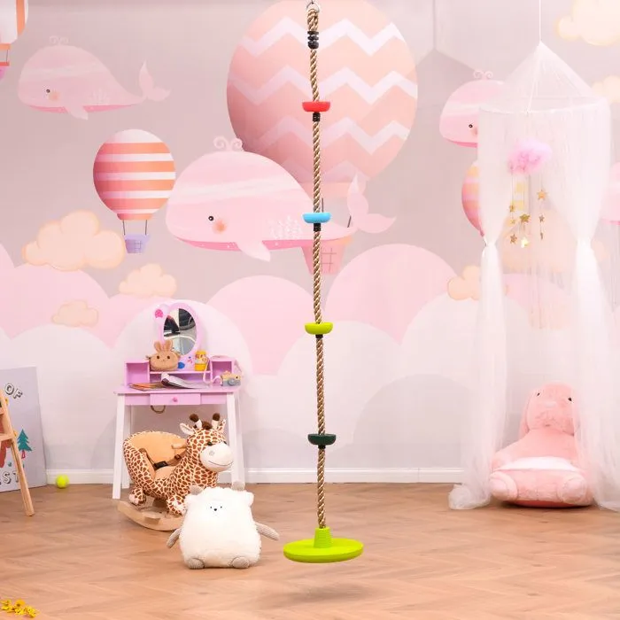 HOMCOM - Balançoire en corde d'escalade pour enfants - PP - 200x29cm - Vert-2