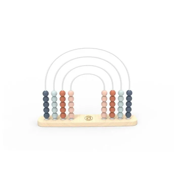 Boulier arc-en-ciel bois FSC - Jeu d'éveil bébé - Speedy Monkey-0