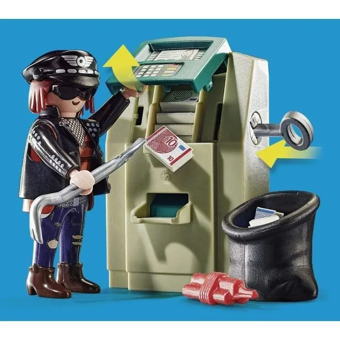 PLAYMOBIL 70572 Policier en moto et voleur, City Action, Les policiers, Dès 4 ans-4