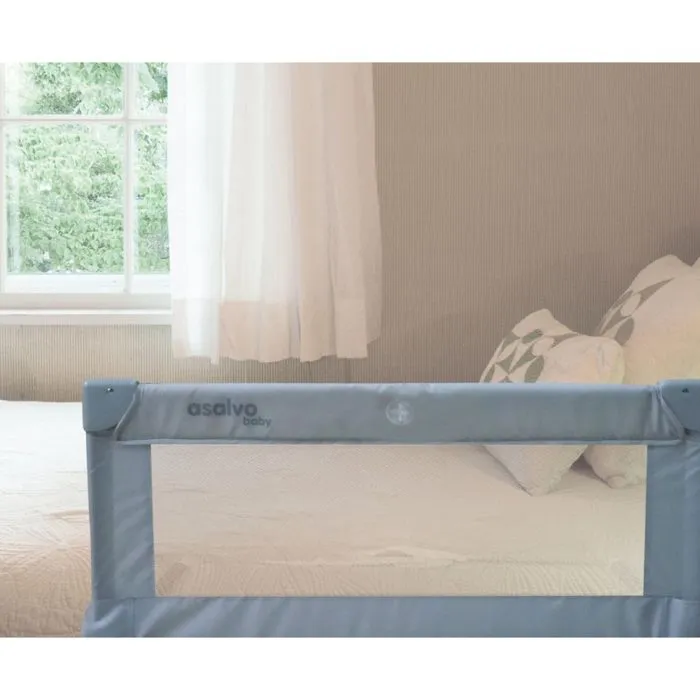 Barrière de lit bébé universelle - ASALVO - Gris - Pliante - Structure aluminium - Tissu polyester micro-fibré-2