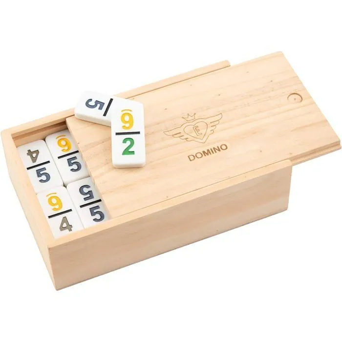 Engelhart - 250125 - Dominos Chiffres de qualité premium - Version Double 9 - 2-4 joueurs -55 Dominos de 8 mm - Jeu de domino facile-1