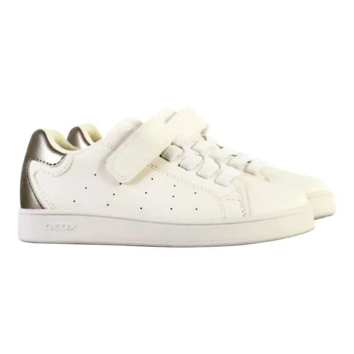 Basket Enfant - GEOX - Eclyper - Scratch - Blanc - Argent-2