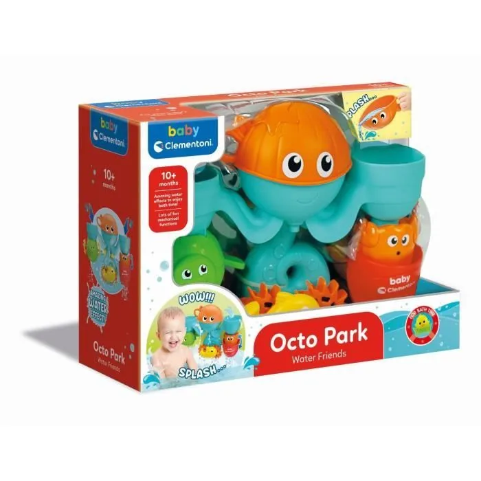 Jouet bain bébé - Clementoni - Mon centre d'activités aquatiques - Pieuvre et animaux activés par l'eau-4