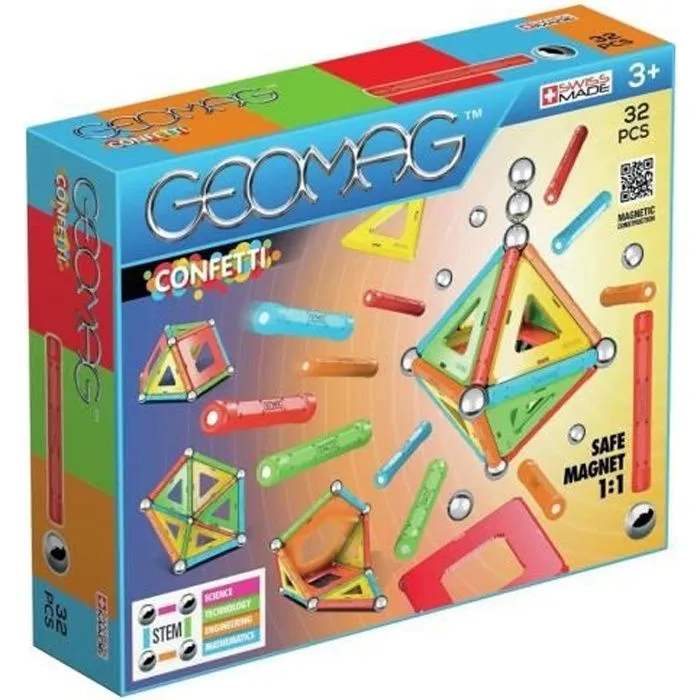 GEOMAG Blocs magnétiques Confetti 32 éléments GEO-350-0