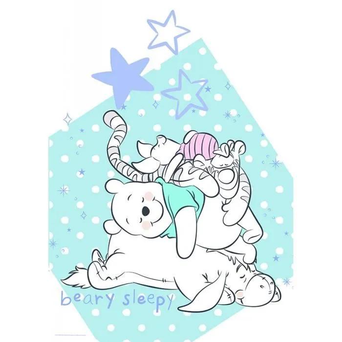Poster Disney Winnie l'ourson - KOMAR - Winnie fait la sieste avec ses amis - 50 cm x 70 cm - Décoration murale-0
