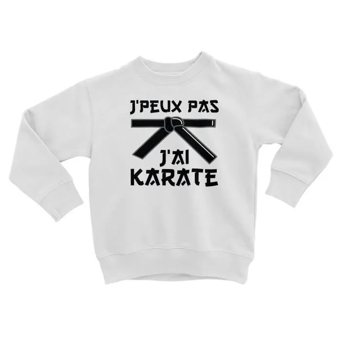 Sweatshirt Enfant - FABULOUS - J'Peux Pas J'ai Karate - Manches longues - Col arrondi - Blanc-0