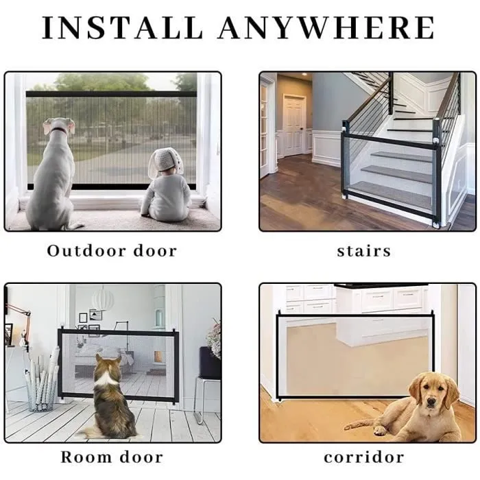 Barrière de Sécurité pour Bébés et Chiens - Marque - Modèle - Noir - Bébé - Mixte-3