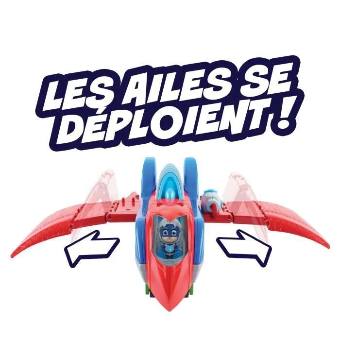 Pyjamasques - Rescue Jet avec figurine Yoyo 7,5 cm - Sonore et Lumineux-1