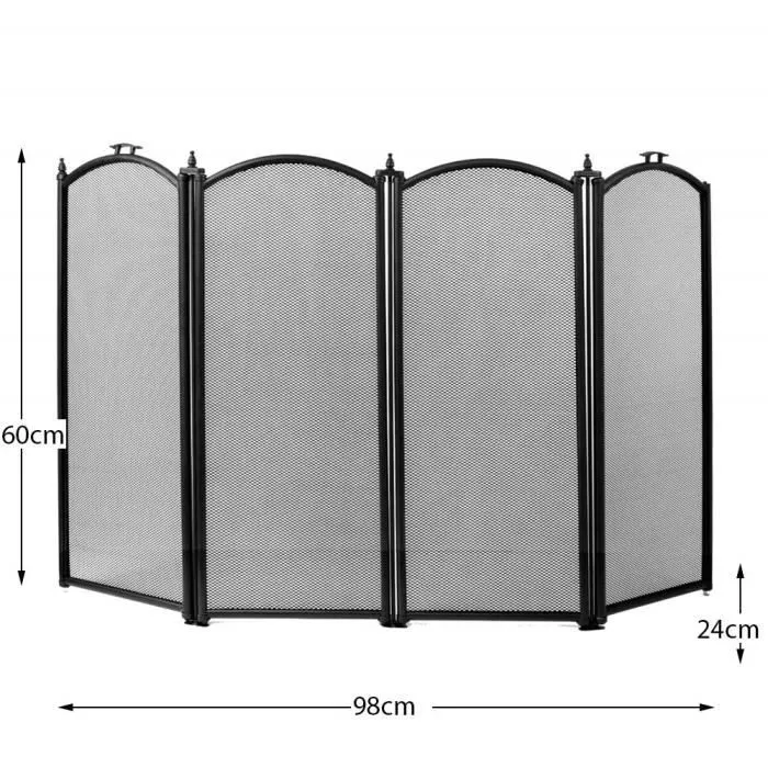 Panneau Spark Fire Guard - Fire Vida - Noir - Acier - 60 x 95 cm - Facile à nettoyer-1