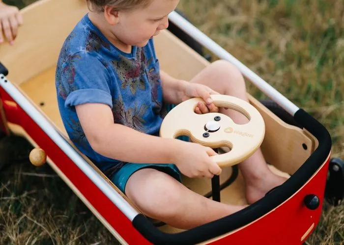 Chariot en bois Wagon Wishbone 3 en 1 - WISHBONE - Pour enfants de 12 mois et plus - Rouge, marron et noir-4
