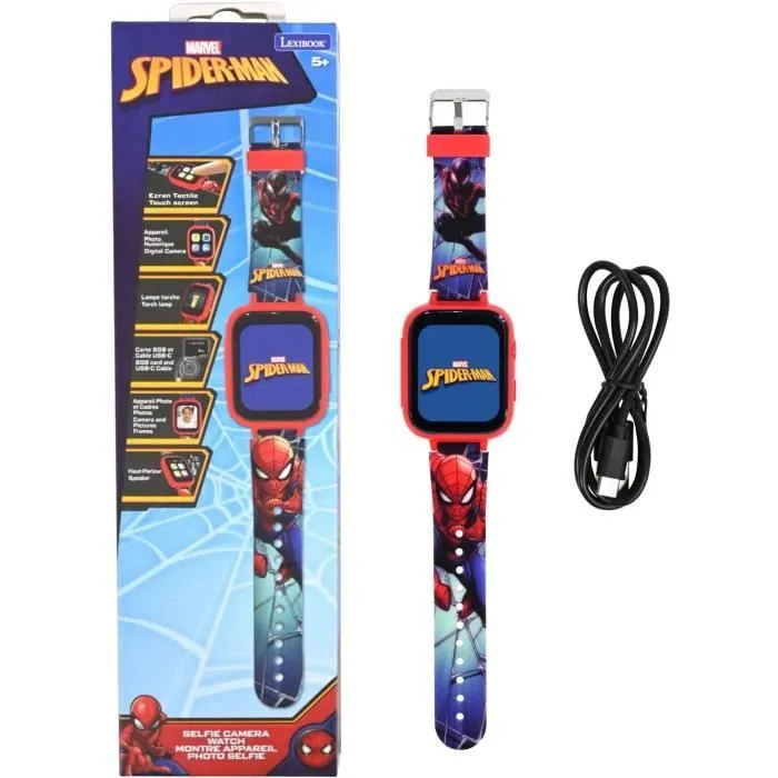 Montre avec écran couleurs SpiderMan avec camera et carte mémoire de 8 Go-0