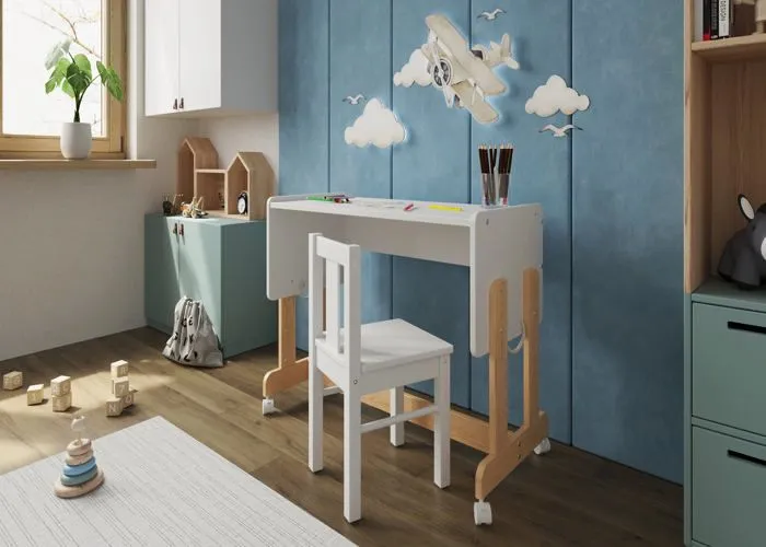Multifonctionnel 6 en 1 Lit bébé cododo avec Matelas, roulettes 90x40cm Possibilité de Le Transformer en Coffre à Jouets, en Table-2