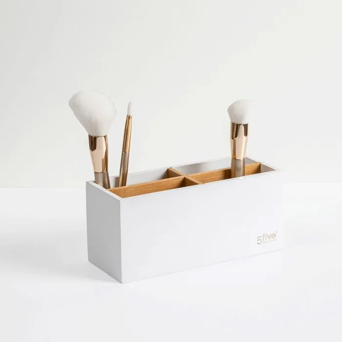 Organiseur de salle de bain - FIVE - Natureo - 4 Compartiments - Blanc-3
