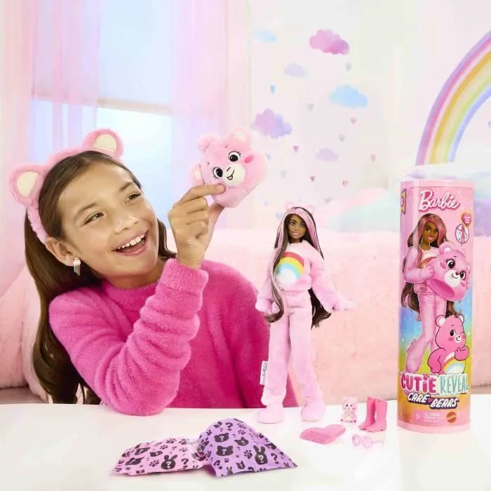 Poupée Barbie Cutie Reveal Bisounours Toucâlin Rose - 3 ans+- JCN95-1