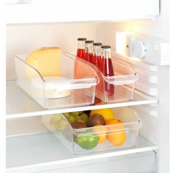 WENKO Rangement frigo, placard taille L, organisateur frigo transparent, PET adapté au contact alimentaire, Transparent-3