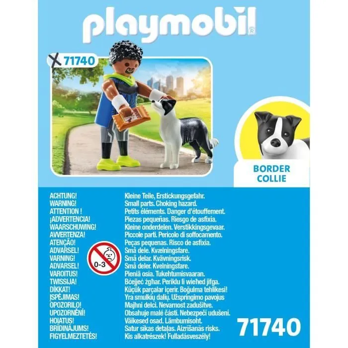 PLAYMOBIL 71740 Homme sportif avec Border Collie, My Life, 7 pièces, Dès 4 ans-5