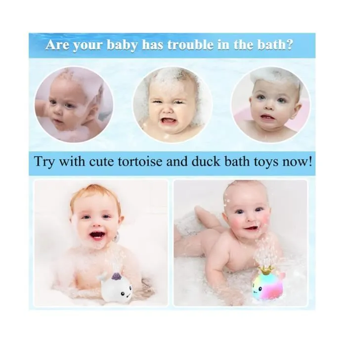 Jouet Bain BéBé,Baleine Jet d Eau Jeux Bain Jouets de Bain Jet d'eau PulvéRisation d'eau de Baleine pour Enfants pour 1 2 3 4 5 Ans-1