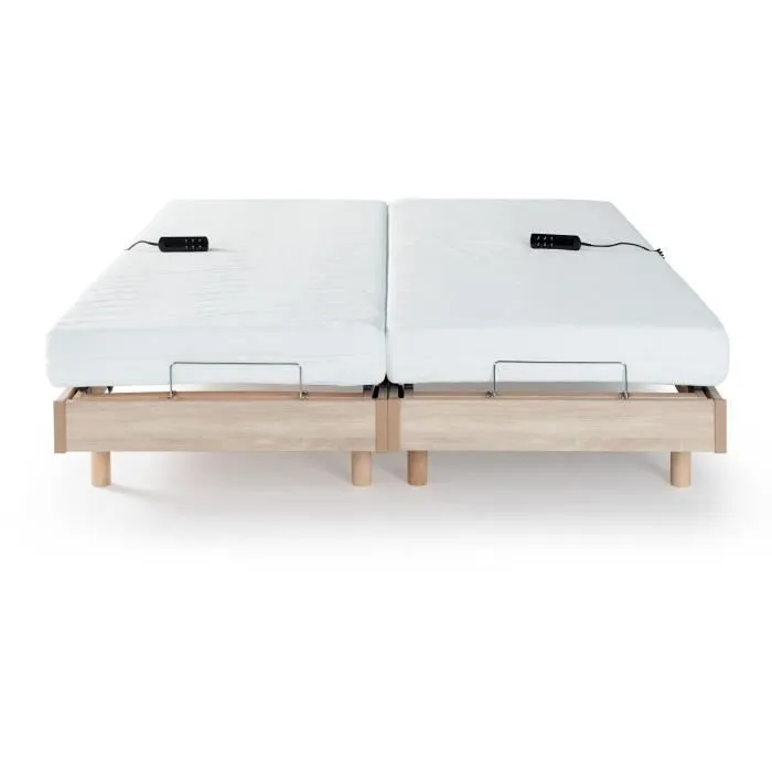 Ensemble relaxation matelas + sommiers électriques 2x70x190cm - Mousse - Ferme - TALCA Fabrication française-2