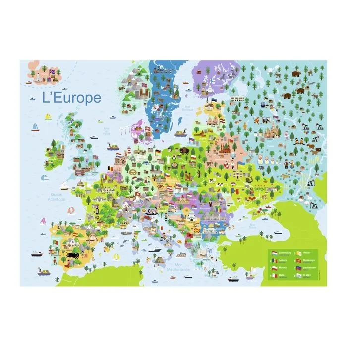 Puzzle Carte d'Europe 150 pièces - NATHAN - Jeu de Puzzle pour Enfant-0