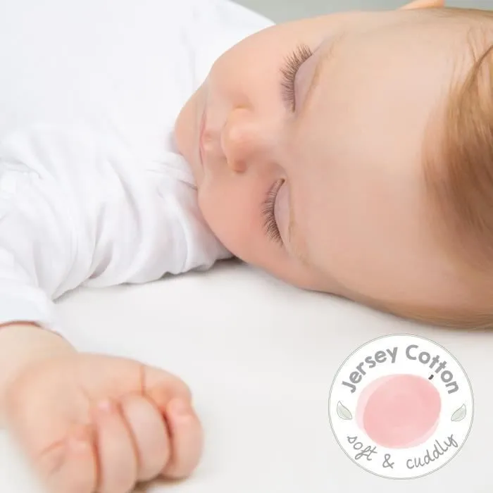 Drap Housse de Berceau - ROBA - Safe Asleep® - 100% Coton Bio - Blanc-3
