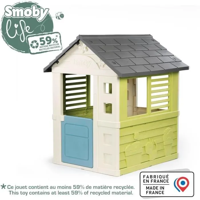 Smoby Life - Jolie Maison - Design Moderne - Portillon, Fenêtres avec Persiennes - Matière Recyclée - Dès 2 ans-3