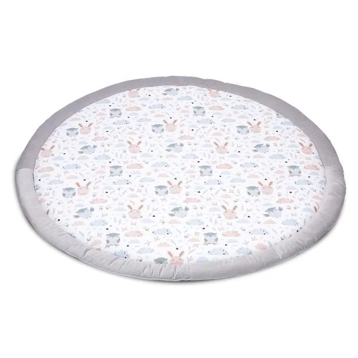 Coussin de sol enfants à volants 100 cm - TOTSY BABY - Hiboux - Coton - Pour bébé - Obligatoire - Gris-0