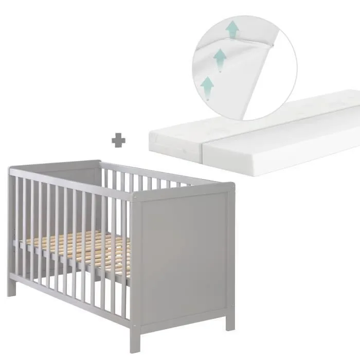 Lit Bébé 2 en 1 - ROBA - Indépendant et Cododo - 6 Niveaux de Hauteurs - Taupe-0