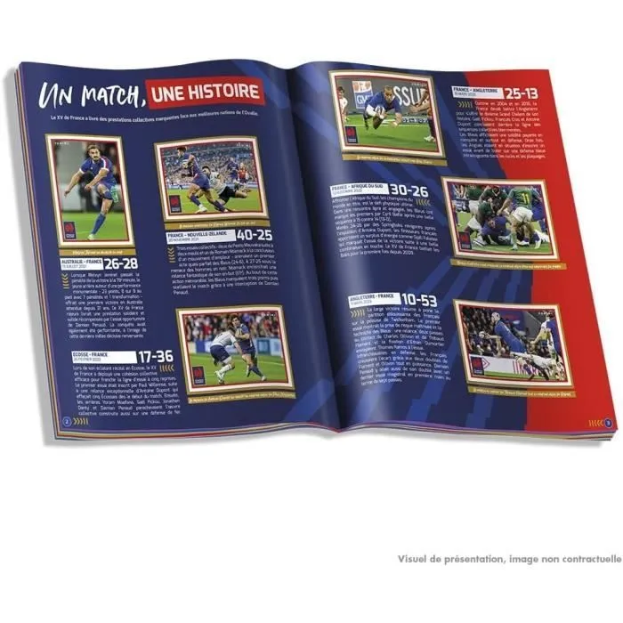 Coffret Collector Rugby Equipe de France-Rage de Vaincre 1 Album + 18 Pochettes + 3 Cartes Edition Limitée - PANINI-4