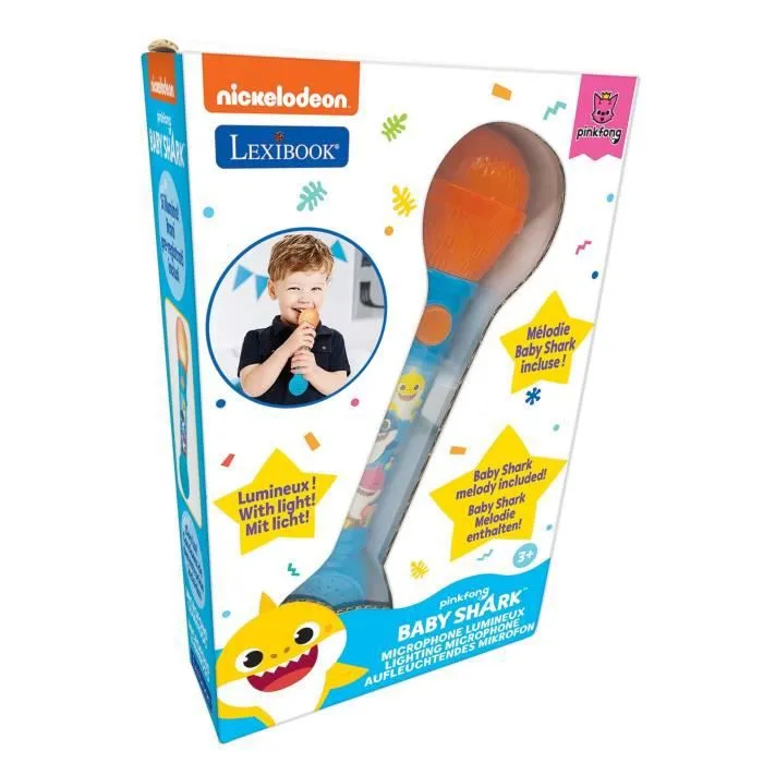 Microphone Lumineux avec Mélodies et Effets Sonores Baby Shark-4