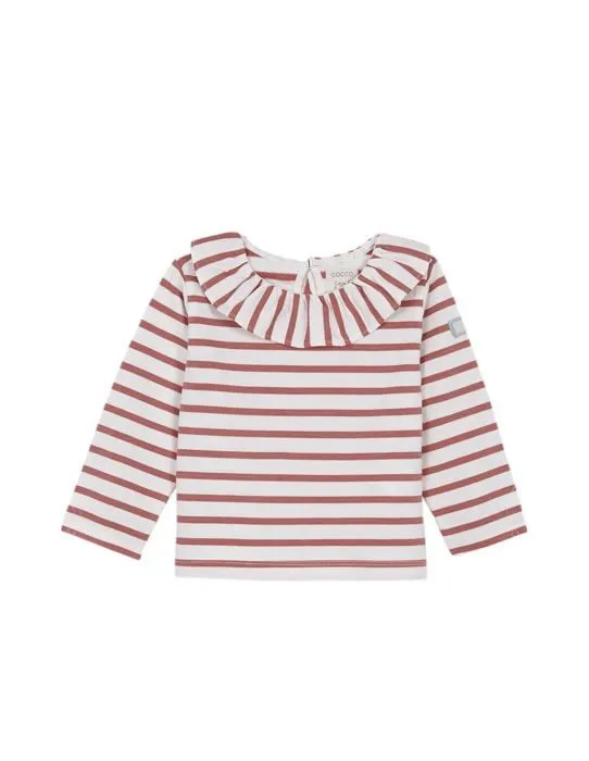 Coffret textile Gocco Sudadera Rayas, Sweat-Shirt A Capuche Sport Bebe Fille, Coral,-0
