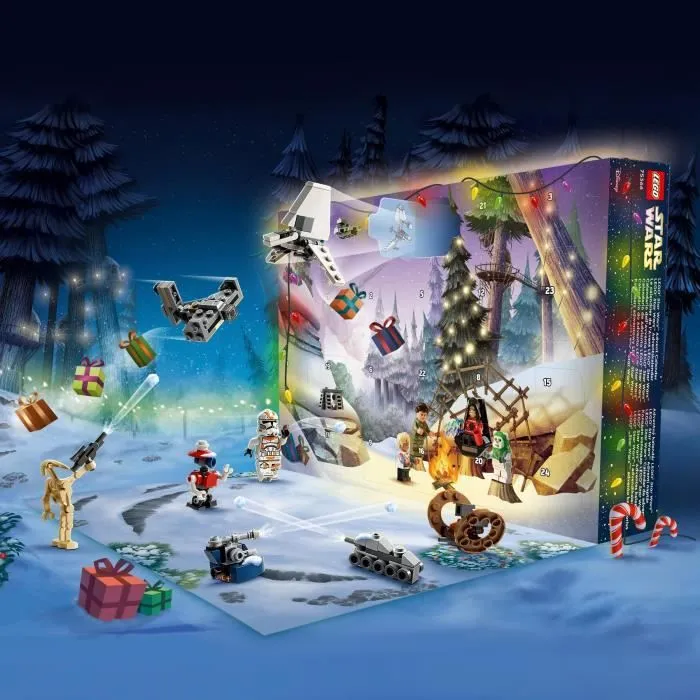 Calendrier de l'Avent LEGO® Star Wars 75366 - 24 Cadeaux de Noël dont 9 Personnages et 10 Jouets de Véhicules-1