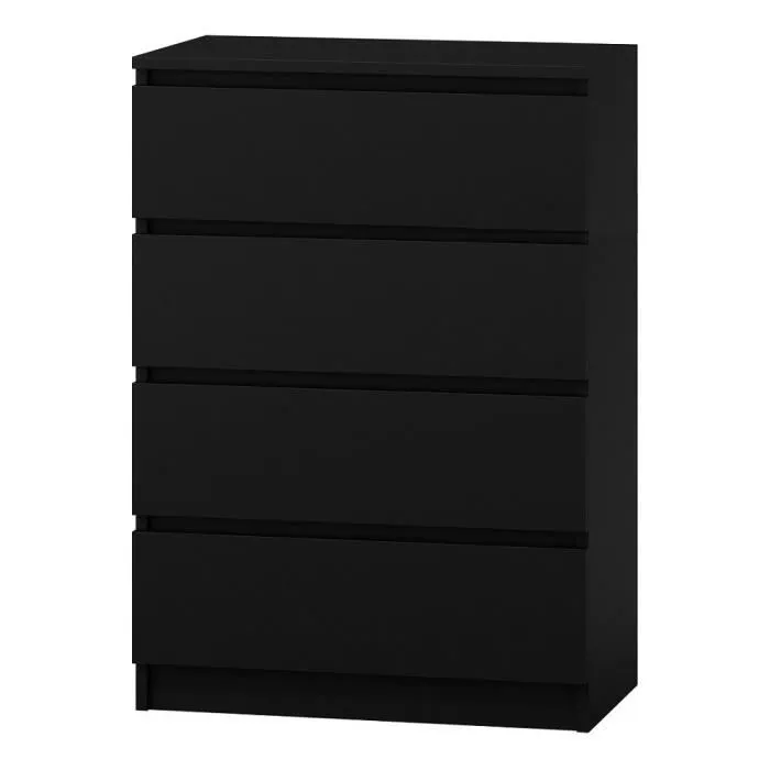 Commode MALWA M4 70 - Noir - 4 tiroirs - Design minimaliste-2