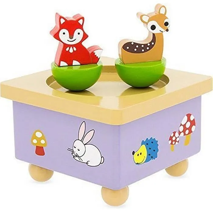 Boîtes à musique - Mobiles Musique Ulysse Musique Danse en bois Cerfs et Fox-0