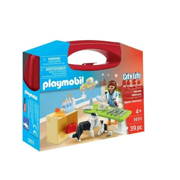 PLAYMOBIL 5653 Valisette Vétérinaire, City Life, Soin des animaux, Jeu de rôle créatif, 39 pièces, Dès 4 ans-3
