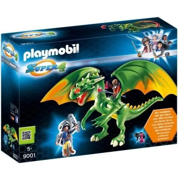 PLAYMOBIL - Super 4 - Dragon Médiévalia avec Alex - Mobiles et lumineux - 5 ans et plus-0